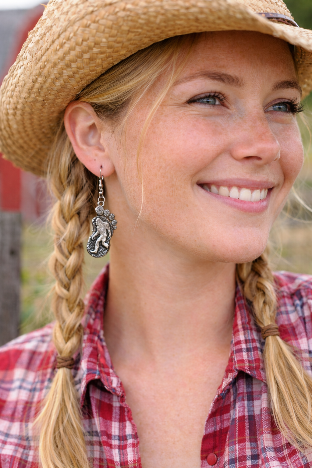 🦶 Bigfoot Footprint Dangle Earrings