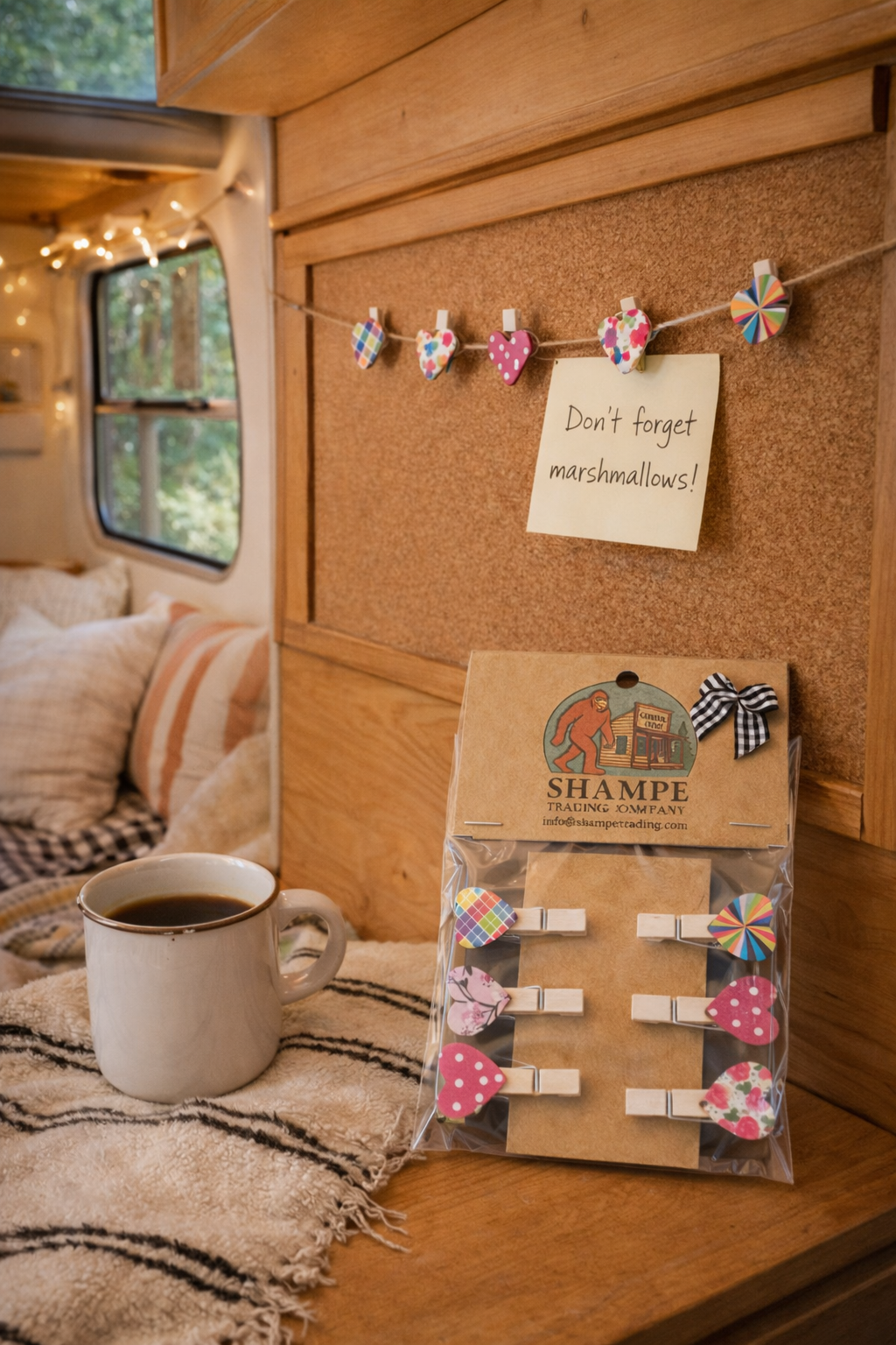 Shampe Heart Clip Set — Decorative Mini Clothespins