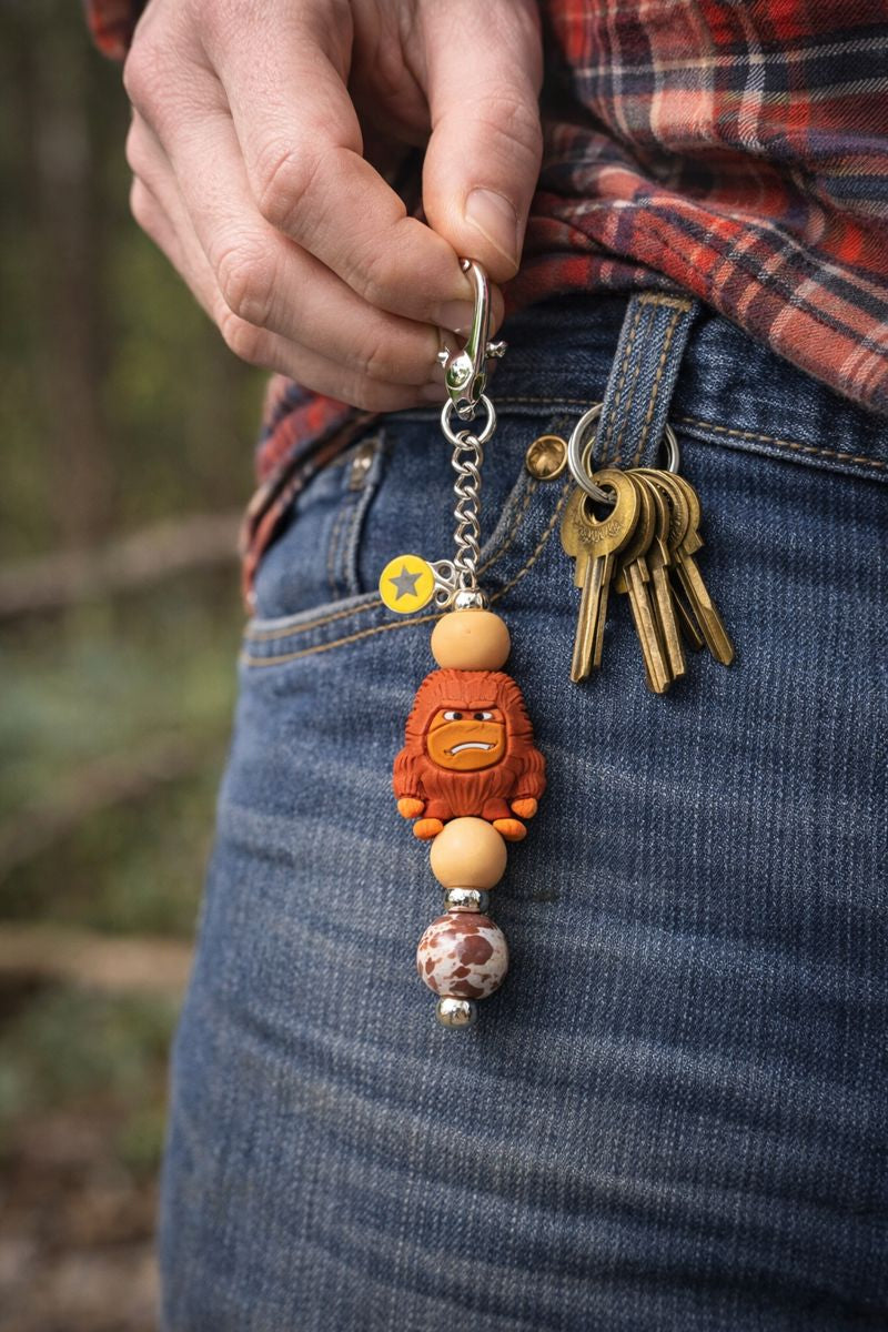 Shampe Bigfoot Keychain – Handmade Beaded Charm