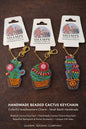 Shampe Beaded Cactus Charm Keychain – Handmade Colorful Accessory