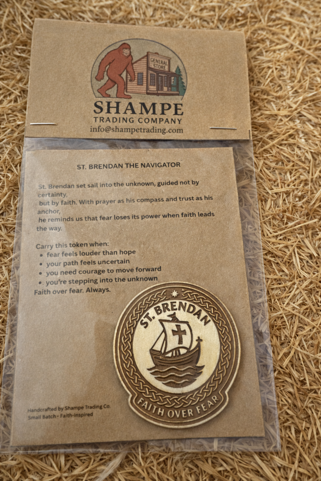 Shampe St. Brendan “Faith Over Fear” Pocket Token