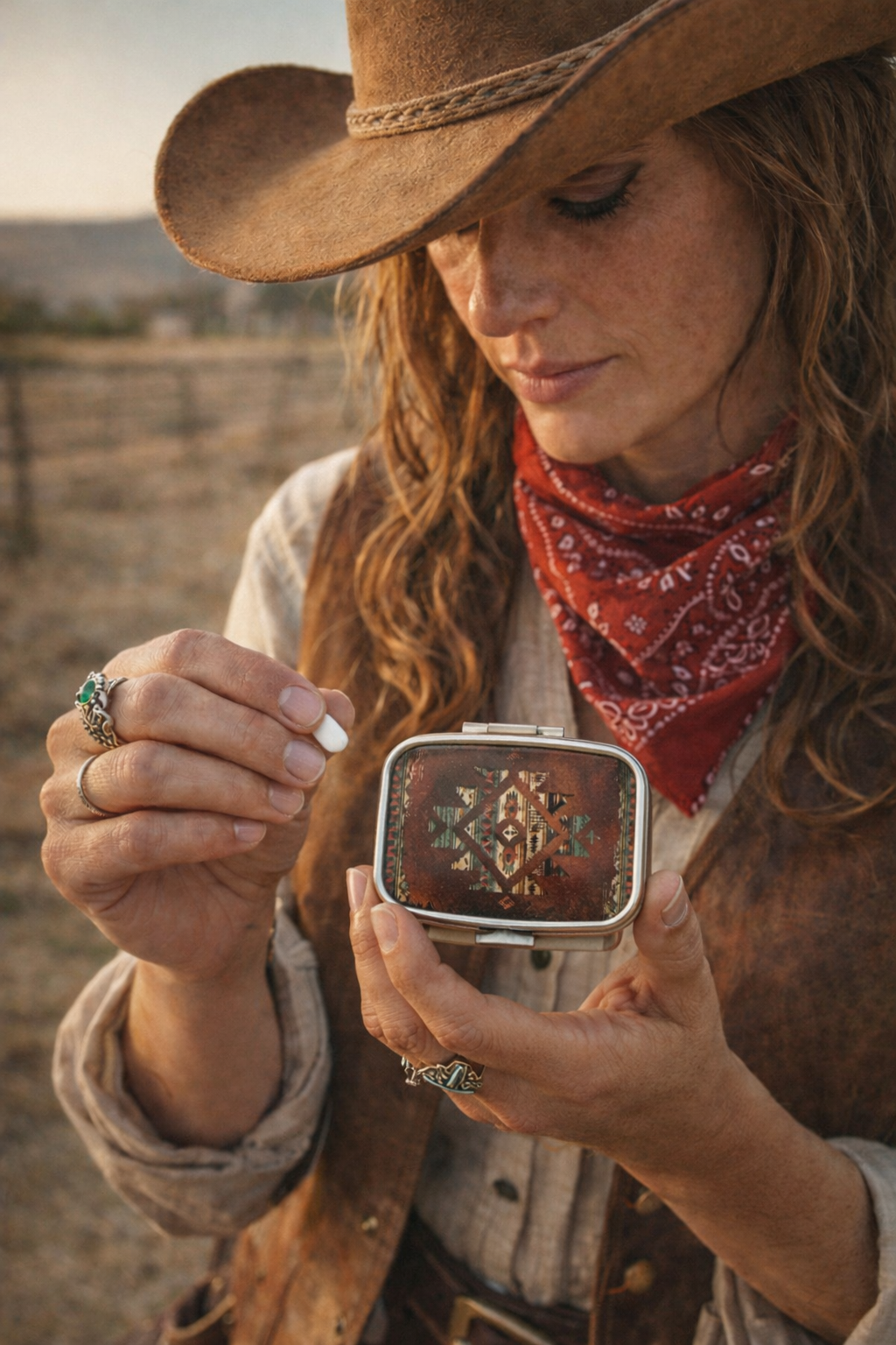 Southwest Print Pocket Pillbox