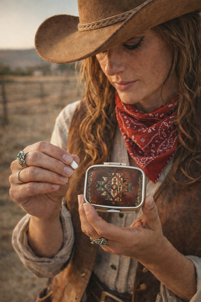 Southwest Print Pocket Pillbox