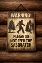 Sasquatch Metal Sign 8x12 | Rustic Log Cabin Decor | Bigfoot Wall Sign
