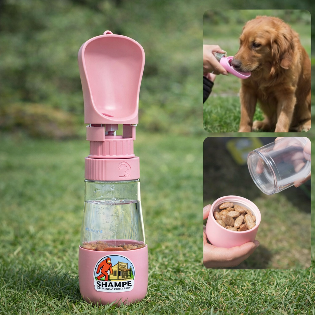 SHAMPE Portable Dog Water & Treat Bottle