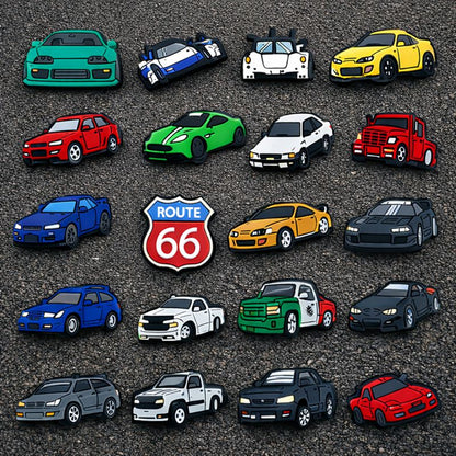 🚗 Car & Truck Shoe Charms Set for Clogs | Route 66 Auto Charms
