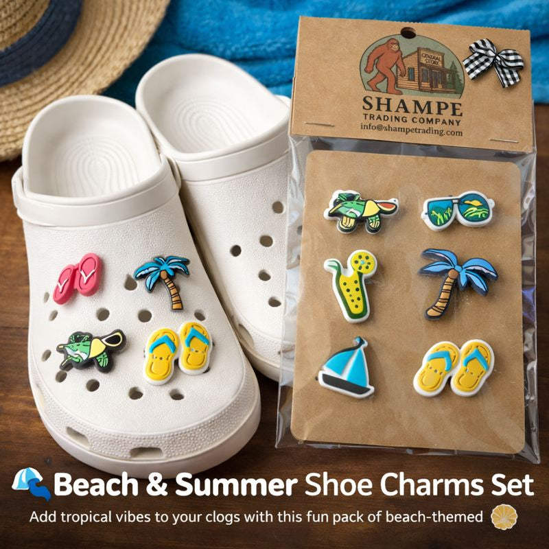 🌴 Beach & Summer Shoe Charms Set for Clogs | Tropical Vacation Charms