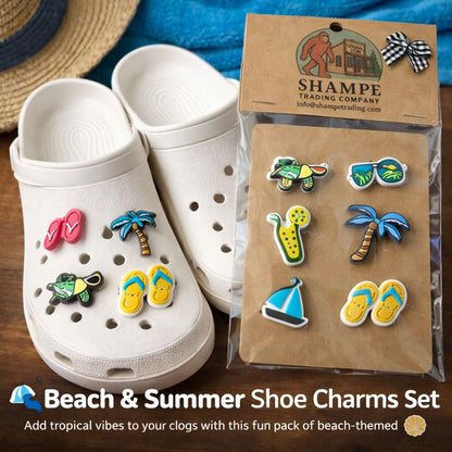 🌴 Beach & Summer Shoe Charms Set for Clogs | Tropical Vacation Charms