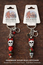 Shampe Sugar Skull Charm Keychain – Handmade Beaded Accessory