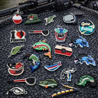 🎣 Fishing Shoe Charms Set | Clog Accessories |