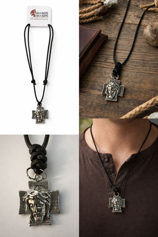 Shampe Rugged Faith Cross Necklace – Adjustable Cord Pendant